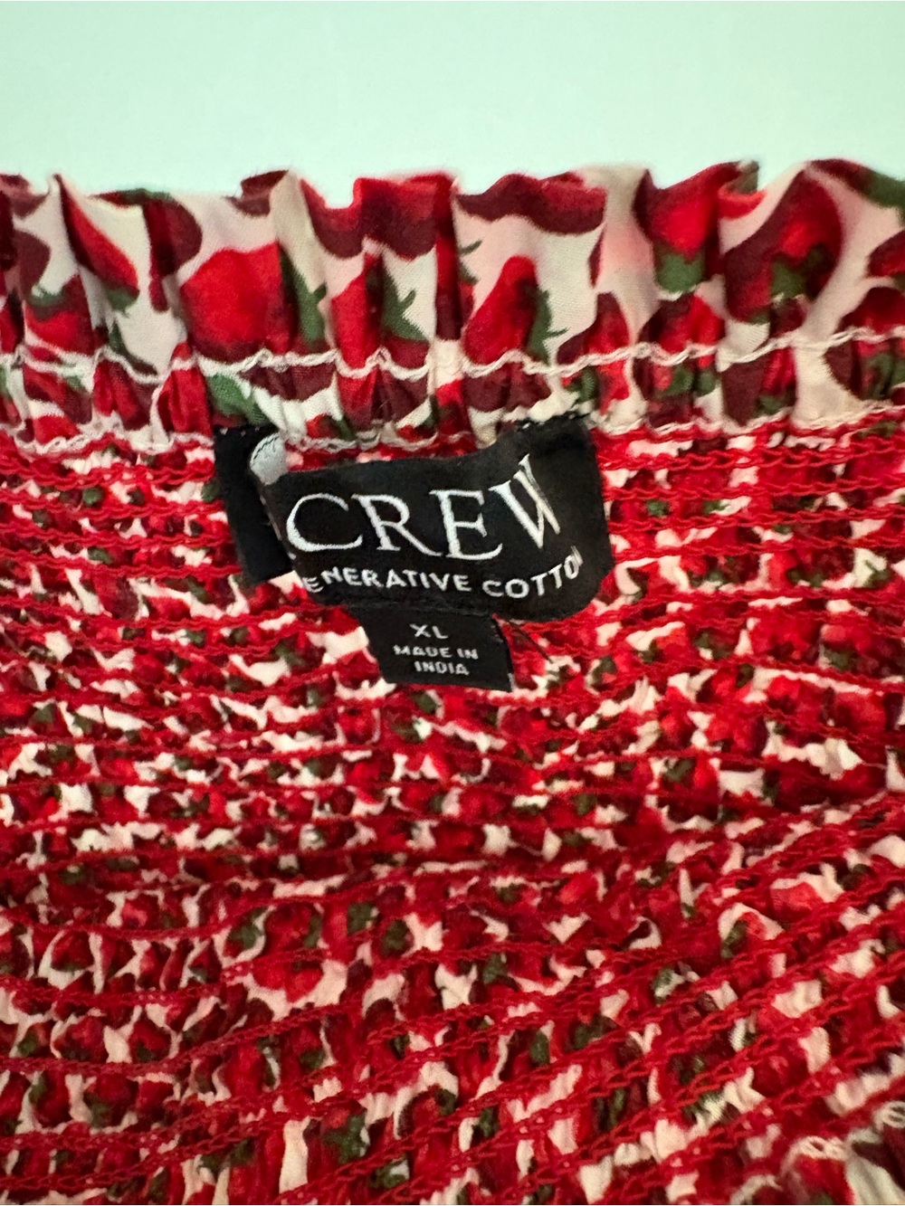 J. Crew Strawberry Printed Smocked Midi Dress - Picture 2 of 3